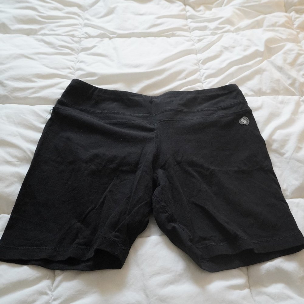 Black Biker Short Leggings Large (12-14)